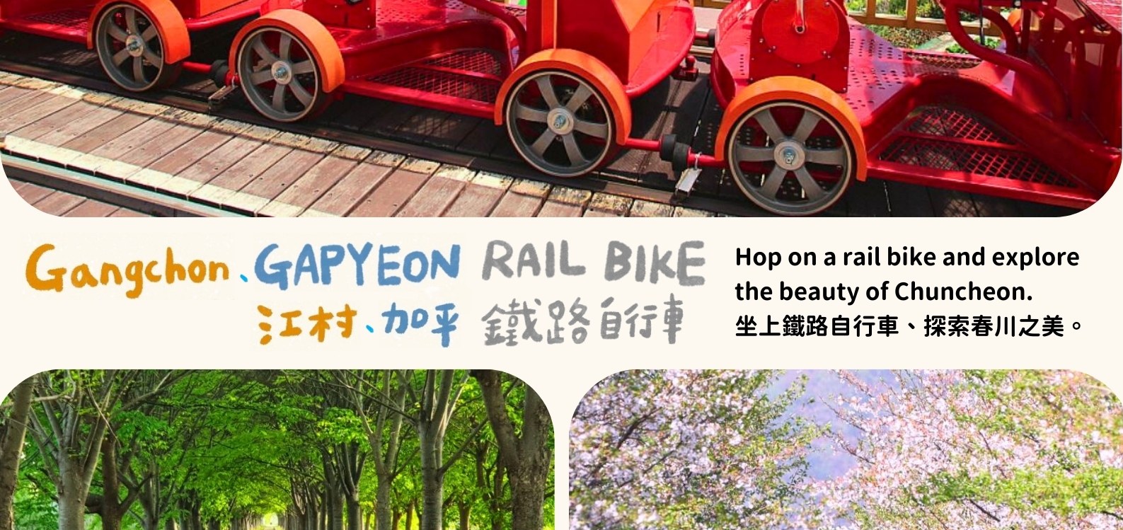 羊駝牧場 / 南怡島 / 江村鐵路自行車 / 小法國村 / 晨靜樹木園  / 樂高樂園一日遊