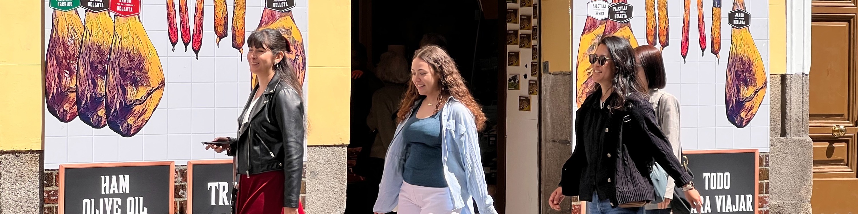 Group of women walking in Madrid