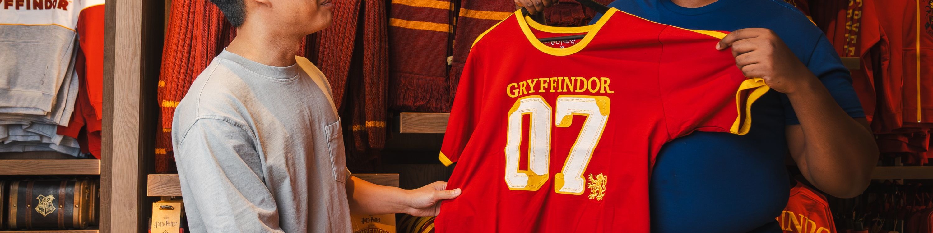 Show your house spirit by shopping for your Hogwarts' house jersey!