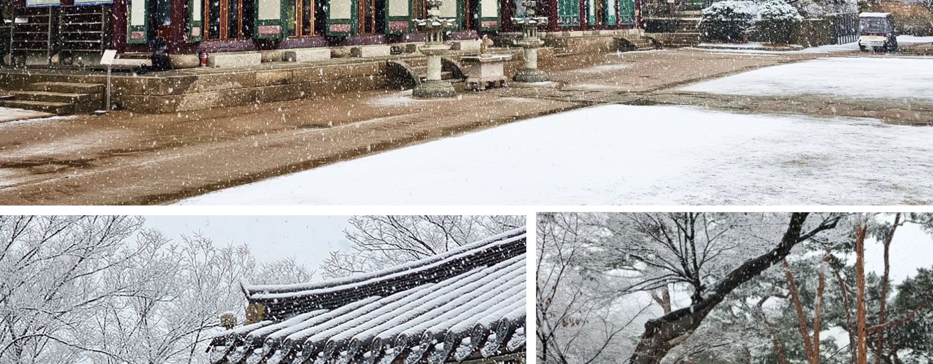 冬天時，景元寺會變成一個寧靜的避風港。山景締造永恆之美。