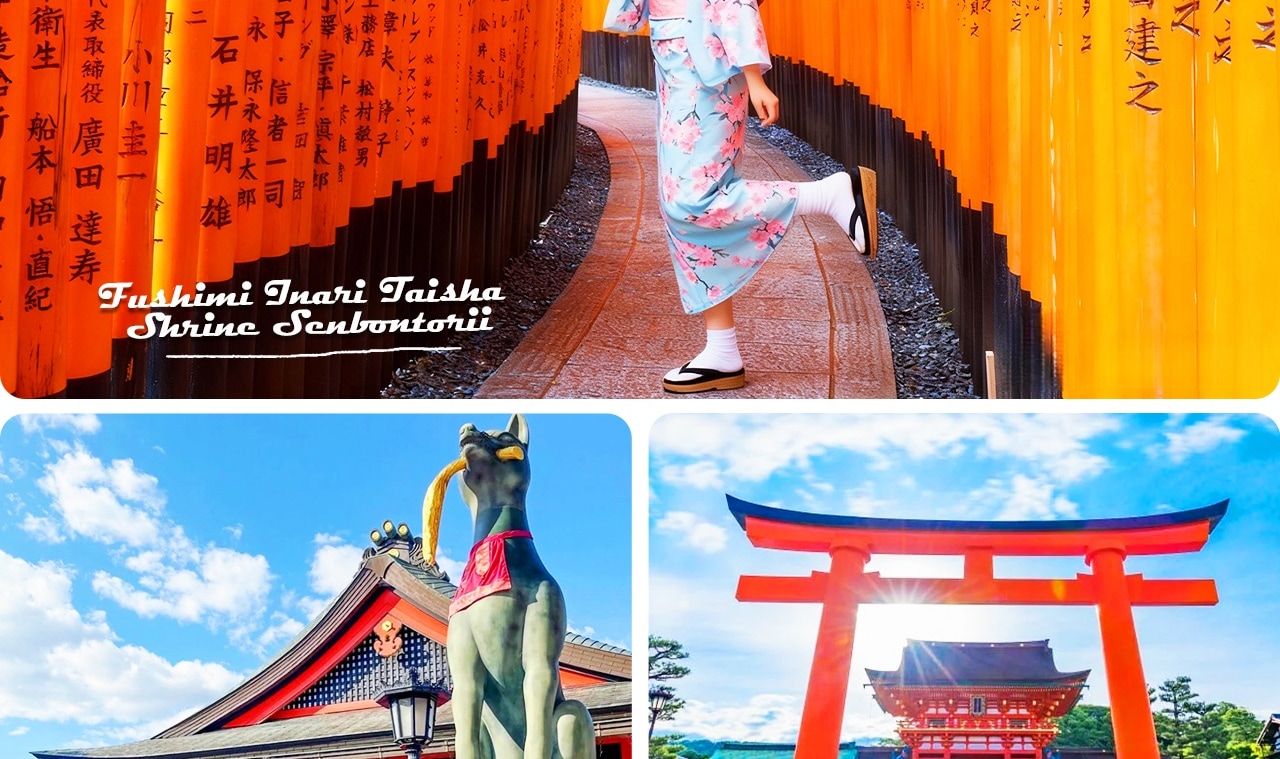 伏見稻荷大社：千本鳥居蜿蜒山間，硃紅色通道如夢如幻，是京都最熱門打卡神社⛩️