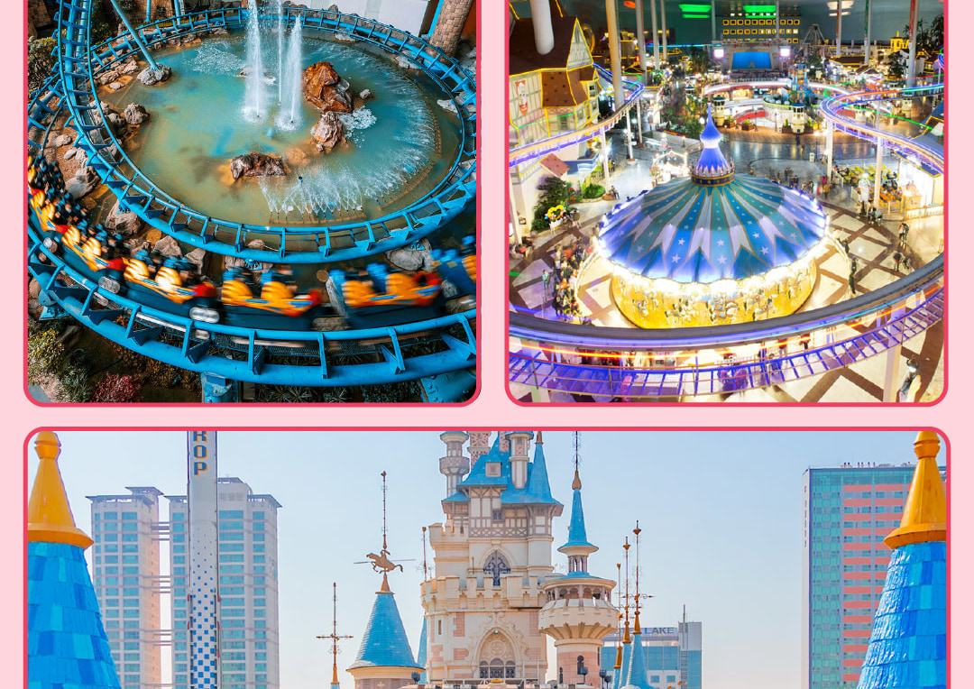 樂天世界是首爾的熱門主題公園,以其驚險刺激的遊樂設施和韓劇場景而聞名。對於家庭和韓劇迷來說,這裡是一個令人興奮的旅遊目的地,提供室內和室外景點。 樂天世界是首爾的熱門主題公園,以其驚險刺激的遊樂設施和韓劇場景而聞名。對於家庭和韓劇迷來說,這裡是一個令人興奮的旅遊目的地,提供室內和室外景點。