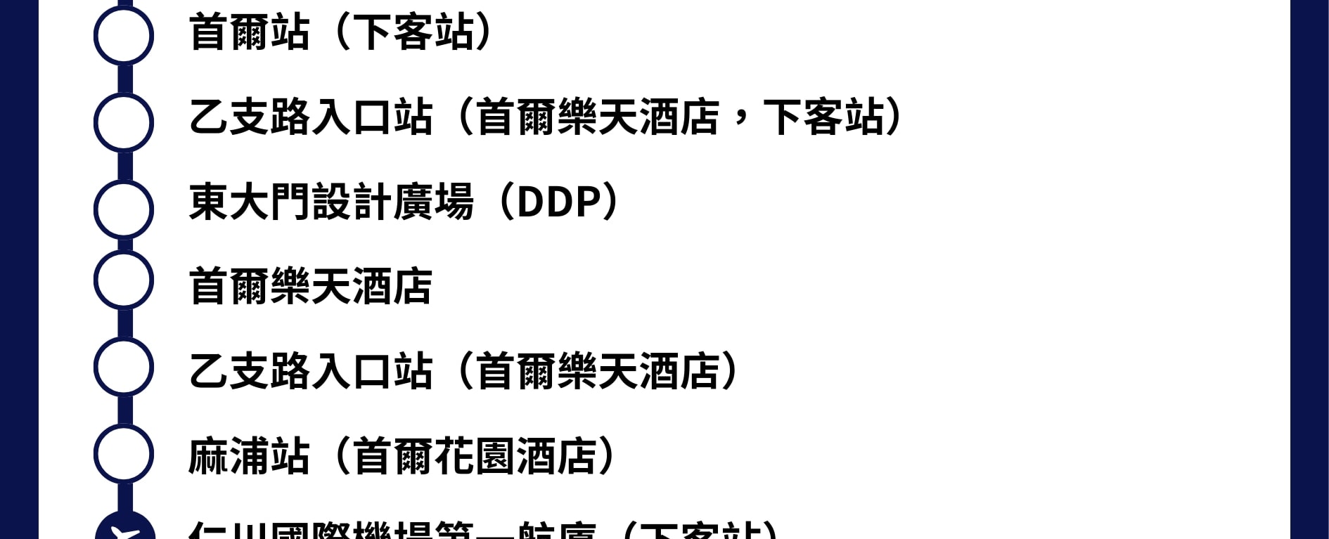 N6701號夜間巴士 - 仁川機場 ↔ 首爾站