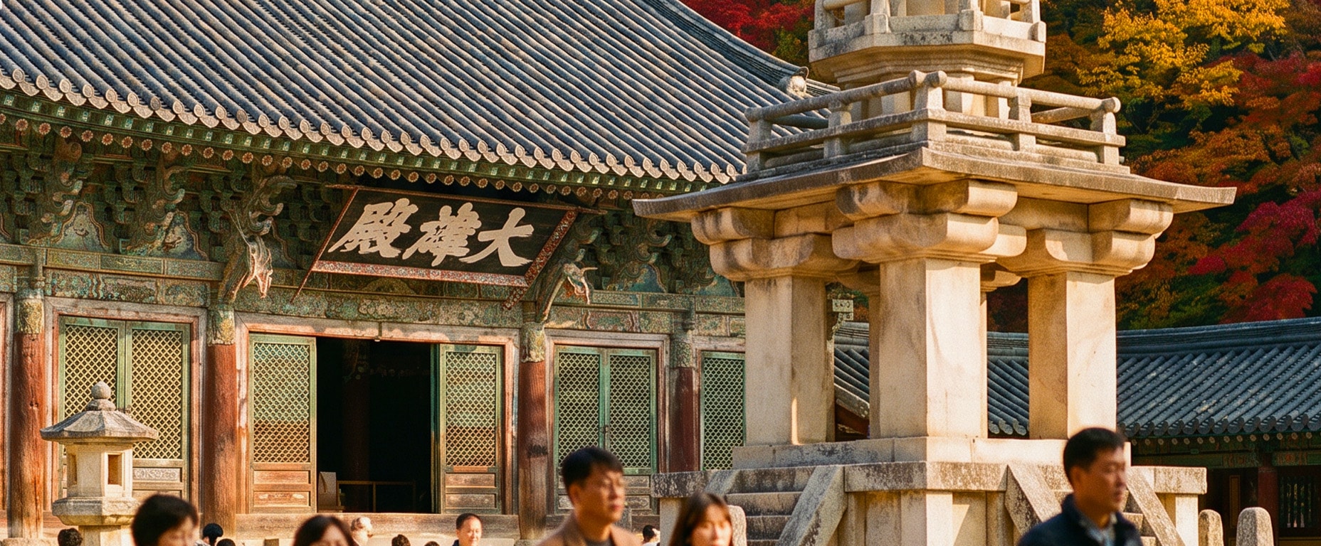 佛國寺位於慶州，是聯合國教科文組織世界遺產，也是韓國最著名的寺廟之一。
