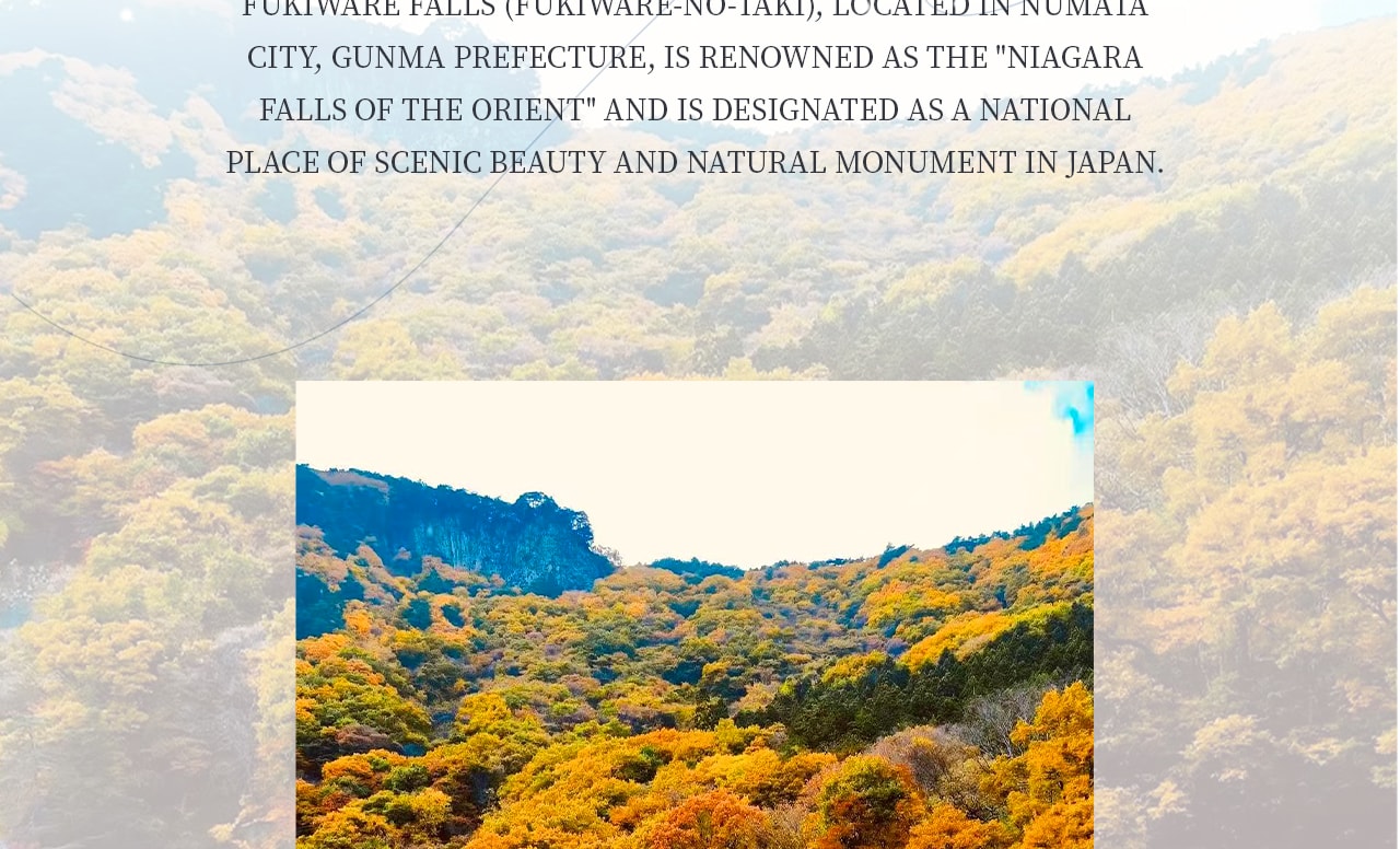 吹割瀑布位於群馬縣,被譽為“東洋的尼亞加拉”。瀑布寬約30米,高約7米,水流從岩石間飛瀉而下,形成壯觀的峽谷景緻和天然水霧。 吹割瀑布位於群馬縣,被譽為“東洋的尼亞加拉”。瀑布寬約30米,高約7米,水流從岩石間飛瀉而下,形成壯觀的峽谷景緻和天然水霧。