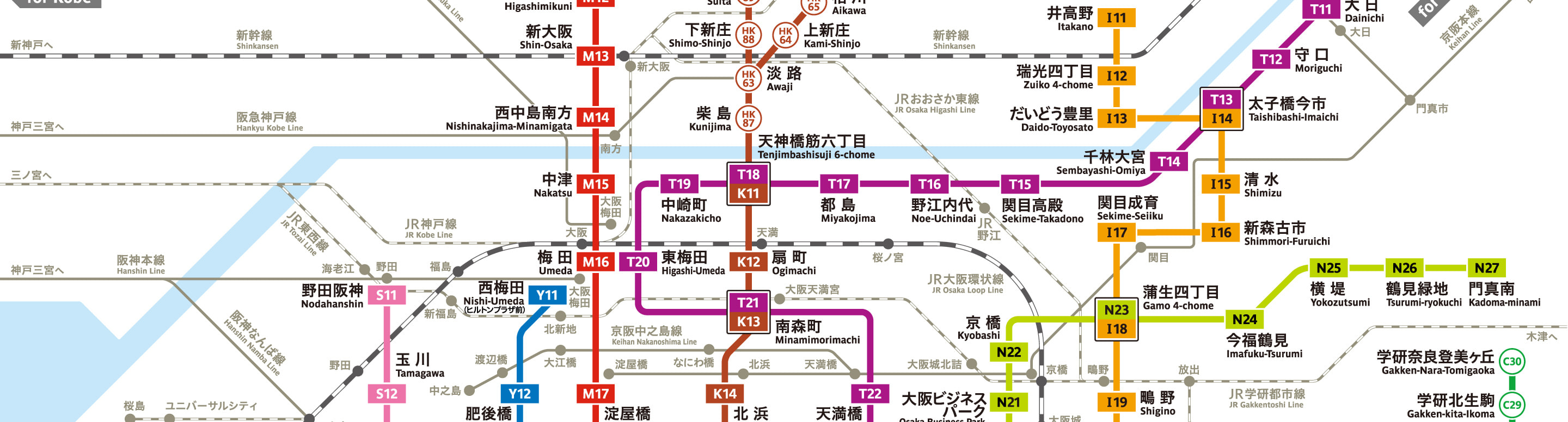 大阪地鐵路線圖