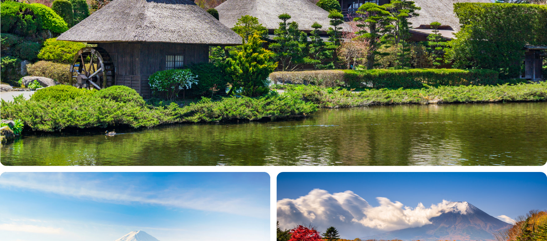 富士山 & 箱根精華遊: 山中湖/忍野八海/新倉山淺間公園/大石公園/羅森打卡/大涌谷/大淵笹場/雕刻之森美術館 (中/英/韓語導遊)