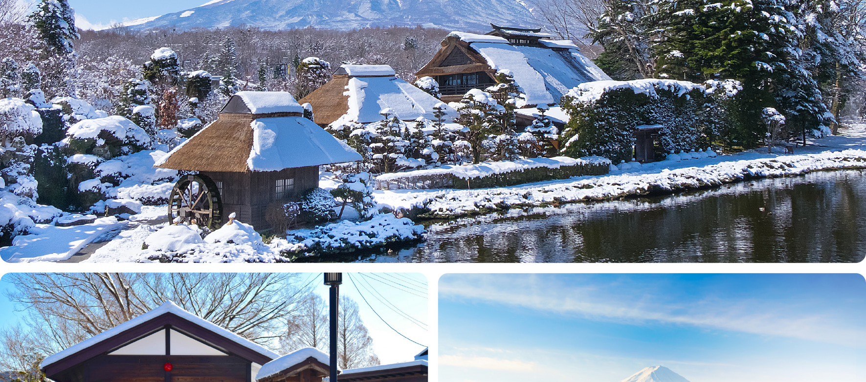 探索忍野八海,一個寧靜的村莊,位於富士山附近,以其清澈的泉水池塘和傳統的茅草屋頂景色而聞名。 探索忍野八海,一個寧靜的村莊,位於富士山附近,以其清澈的泉水池塘和傳統的茅草屋頂景色而聞名。