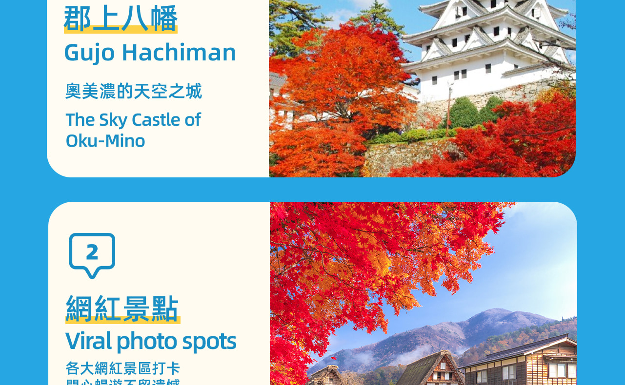 活動亮點，串聯岐阜縣三大核心景點