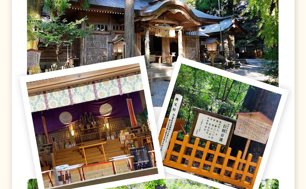 供奉著「高千穗皇神」和「十社大明神」等神靈,被視為守護高千穗地區的總社 供奉著「高千穗皇神」和「十社大明神」等神靈,被視為守護高千穗地區的總社