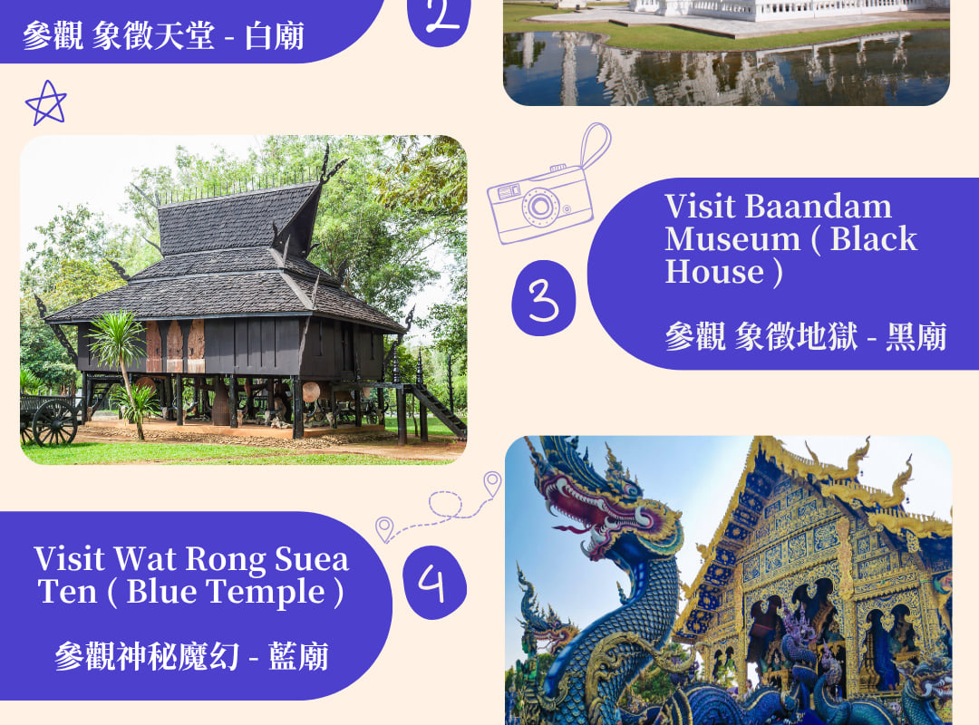 清萊(清邁出發):【彈性選擇】• 寺廟之旅 + 金三角與長頸族部落(可選加購) 清萊(清邁出發):【彈性選擇】• 寺廟之旅 + 金三角與長頸族部落(可選加購)