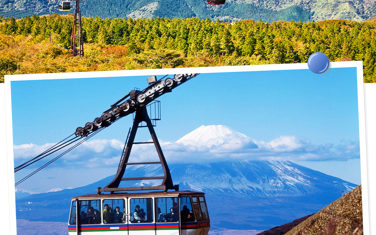 箱根空中纜車從早雲山緩緩升至大涌谷,全程俯瞰火山地貌與蘆之湖美景,盡享高空觀景樂趣。 箱根空中纜車從早雲山緩緩升至大涌谷,全程俯瞰火山地貌與蘆之湖美景,盡享高空觀景樂趣。