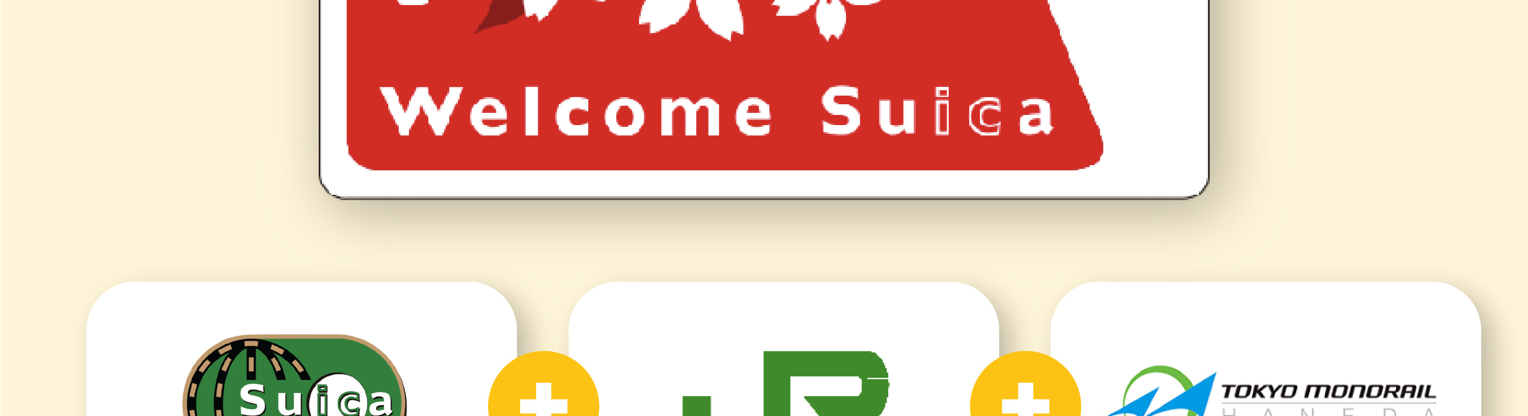 Welcome Suica卡 + JR 線1日通票：IC卡 + JR 線普通列車 / 快速列車 + 東京單軌列車