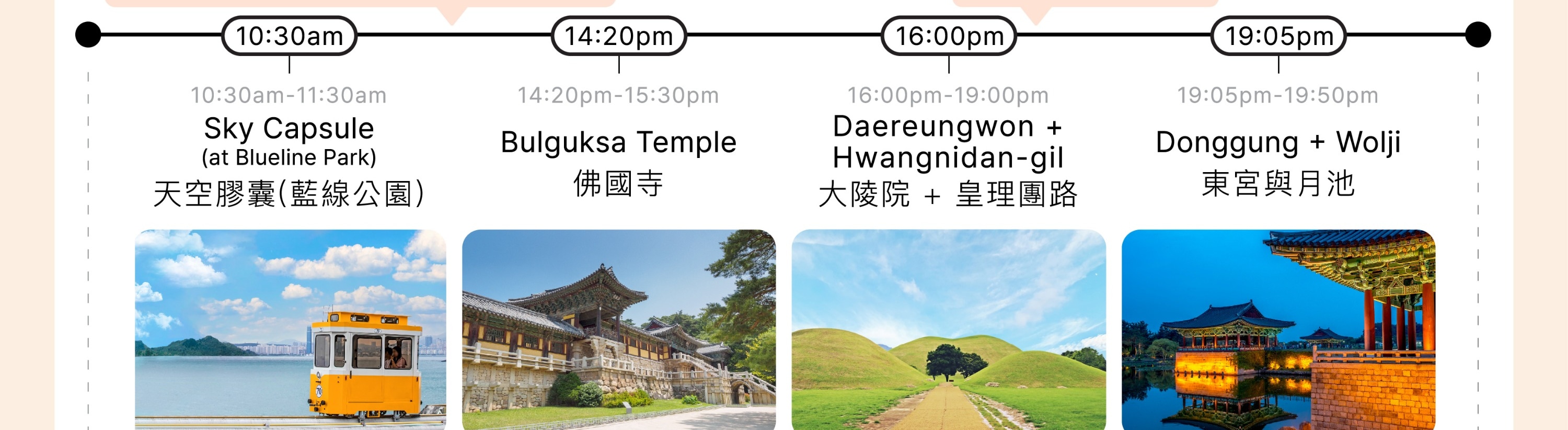 慶州聯合國教科文組織遺址 & 天空膠囊軌道列車一日遊（釜山出發）
