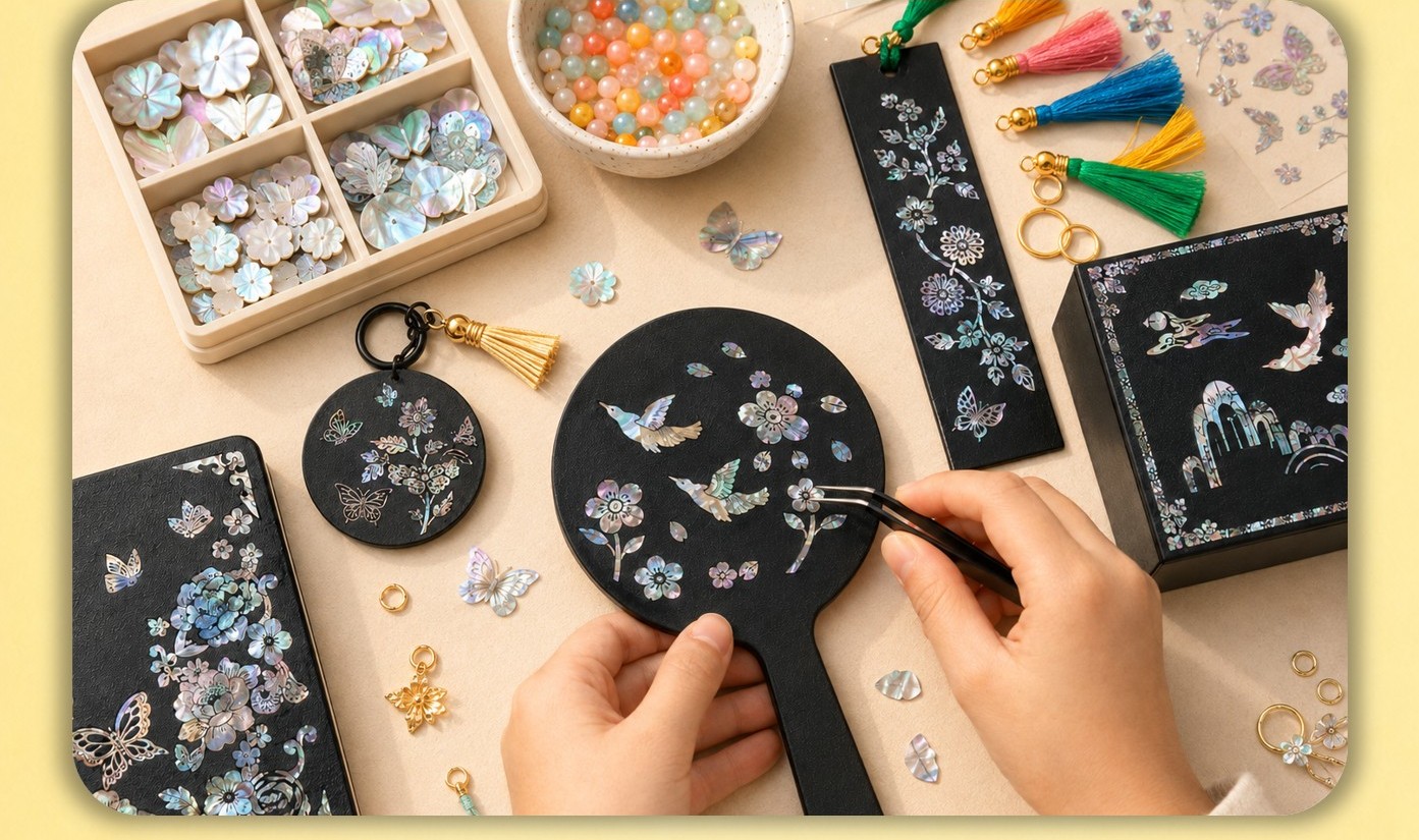 Kids Cultural Craft Workshop in Seoul: Mother-of-Pearl & Stamps - Thumbnail 10