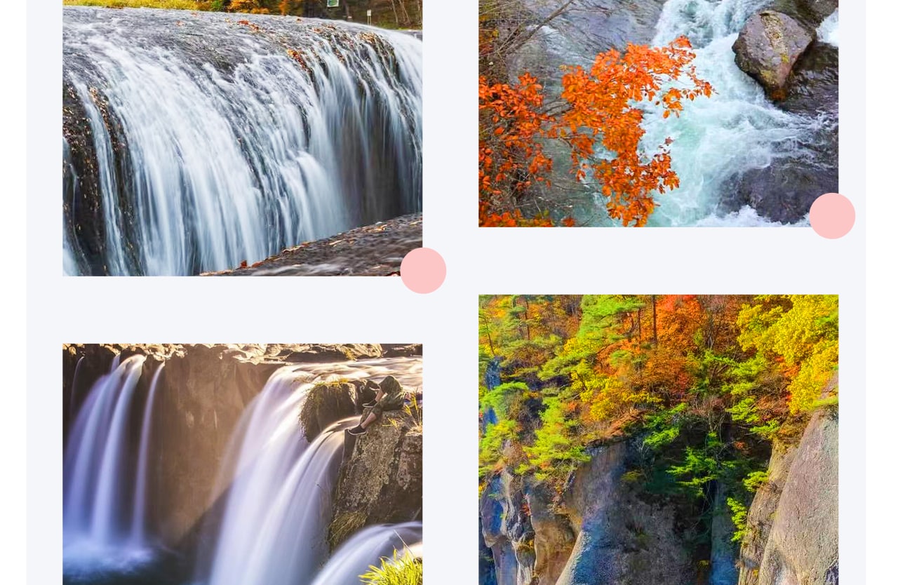 吹割瀑布位於群馬縣,被譽為“東洋的尼亞加拉”。瀑布寬約30米,高約7米,水流從岩石間飛瀉而下,形成壯觀的峽谷景緻和天然水霧。 吹割瀑布位於群馬縣,被譽為“東洋的尼亞加拉”。瀑布寬約30米,高約7米,水流從岩石間飛瀉而下,形成壯觀的峽谷景緻和天然水霧。