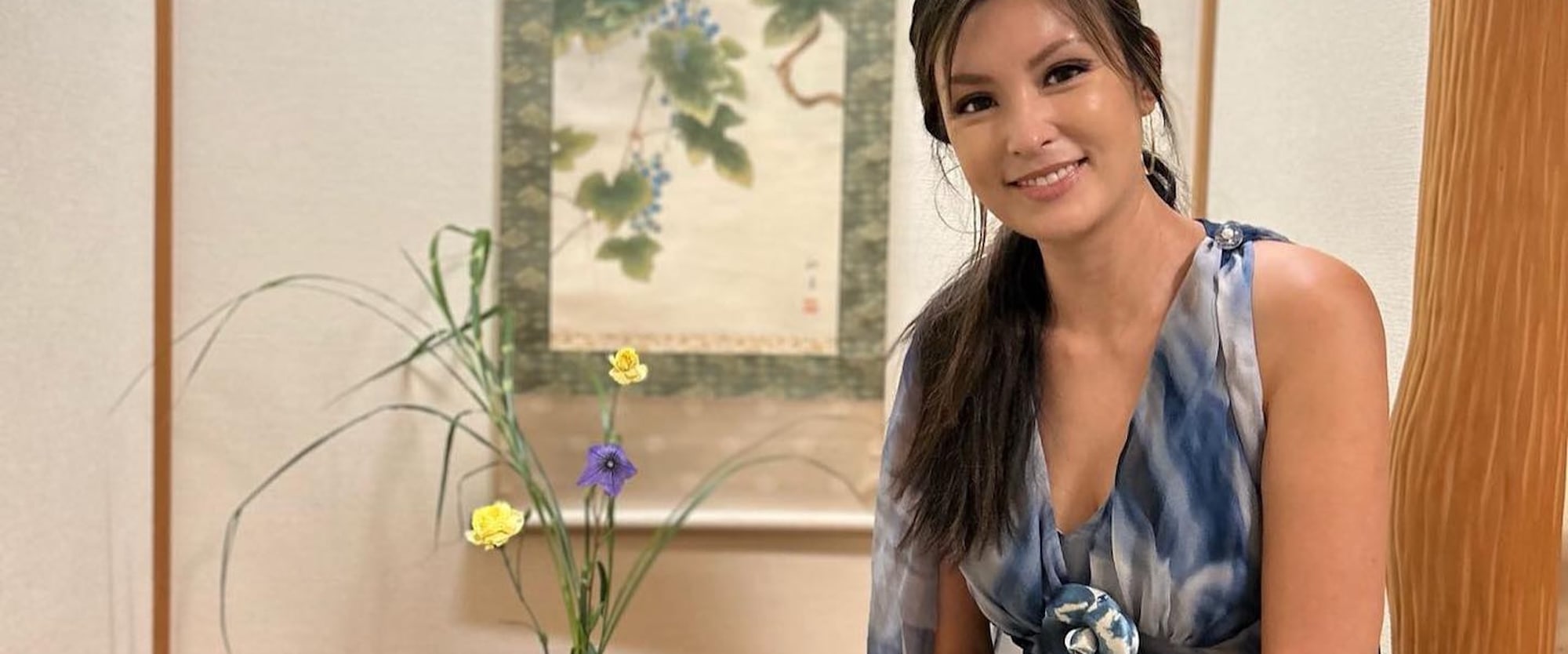 工作坊中創作的精美花藝佈置。