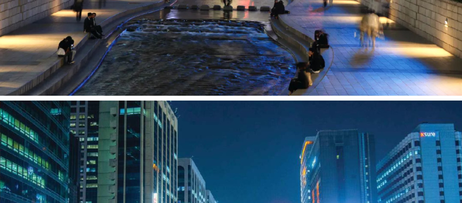 這裡是休息放鬆、泡腳或靜靜欣賞流水聲和城市燈光的完美地點。