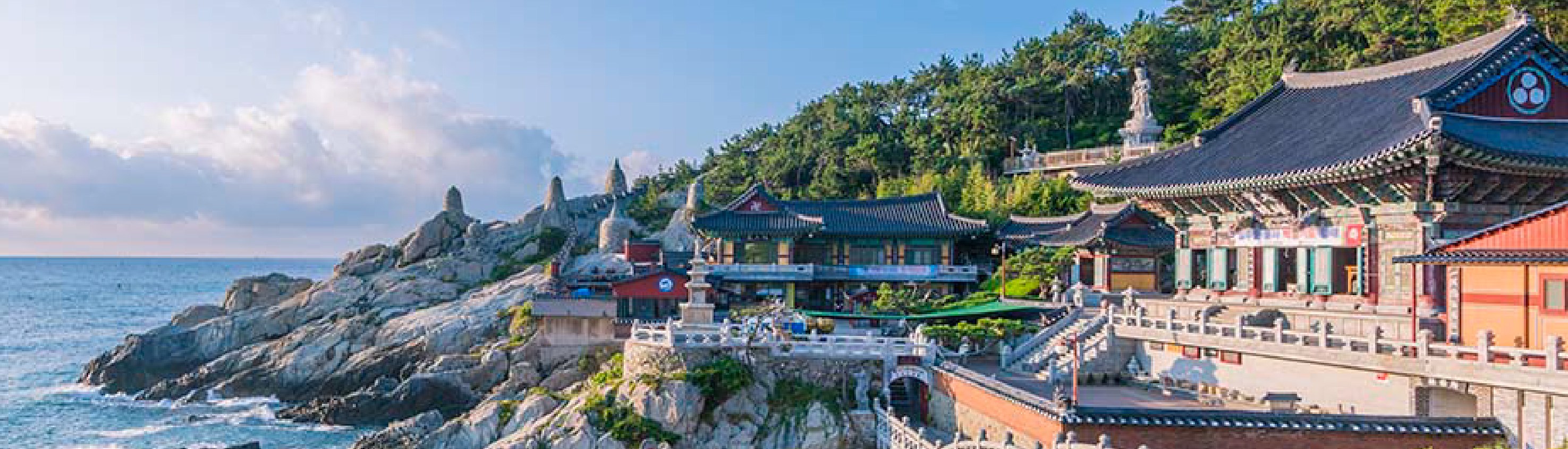 海東龍宮寺是一座罕見的海邊寺廟，坐落在美麗的海岸線上，擁有迷人的景色。