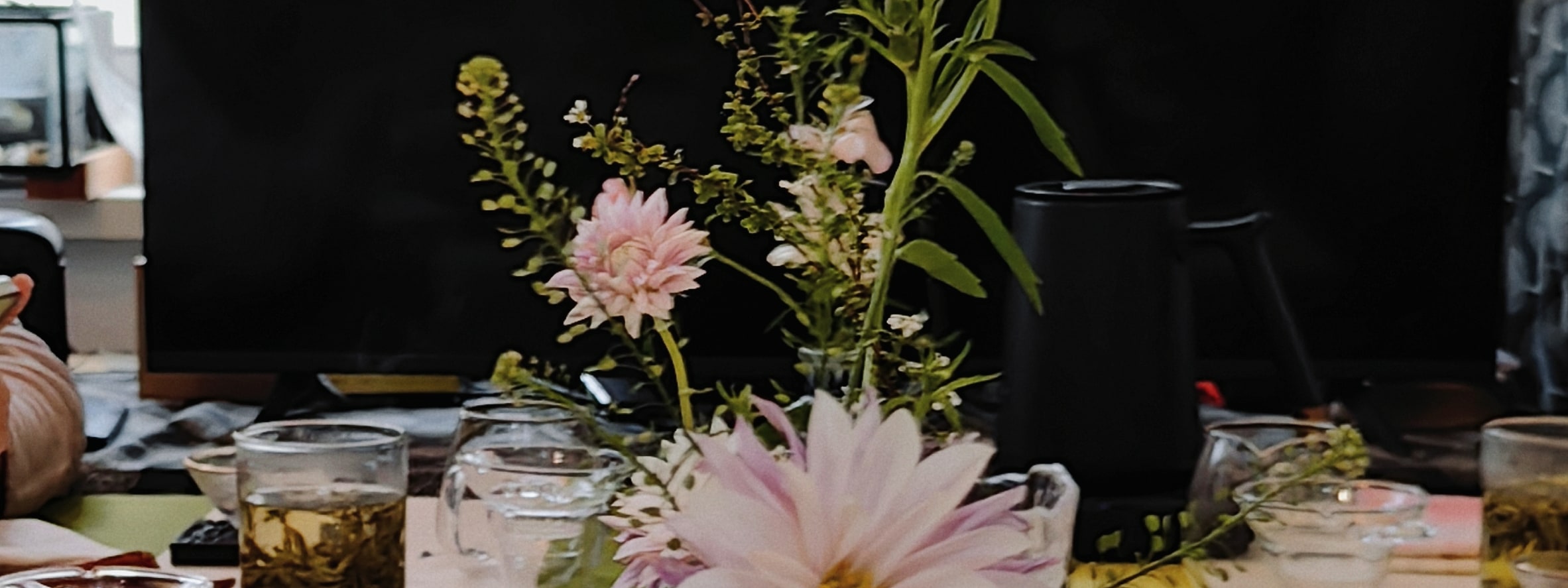Tea ceremony table setting