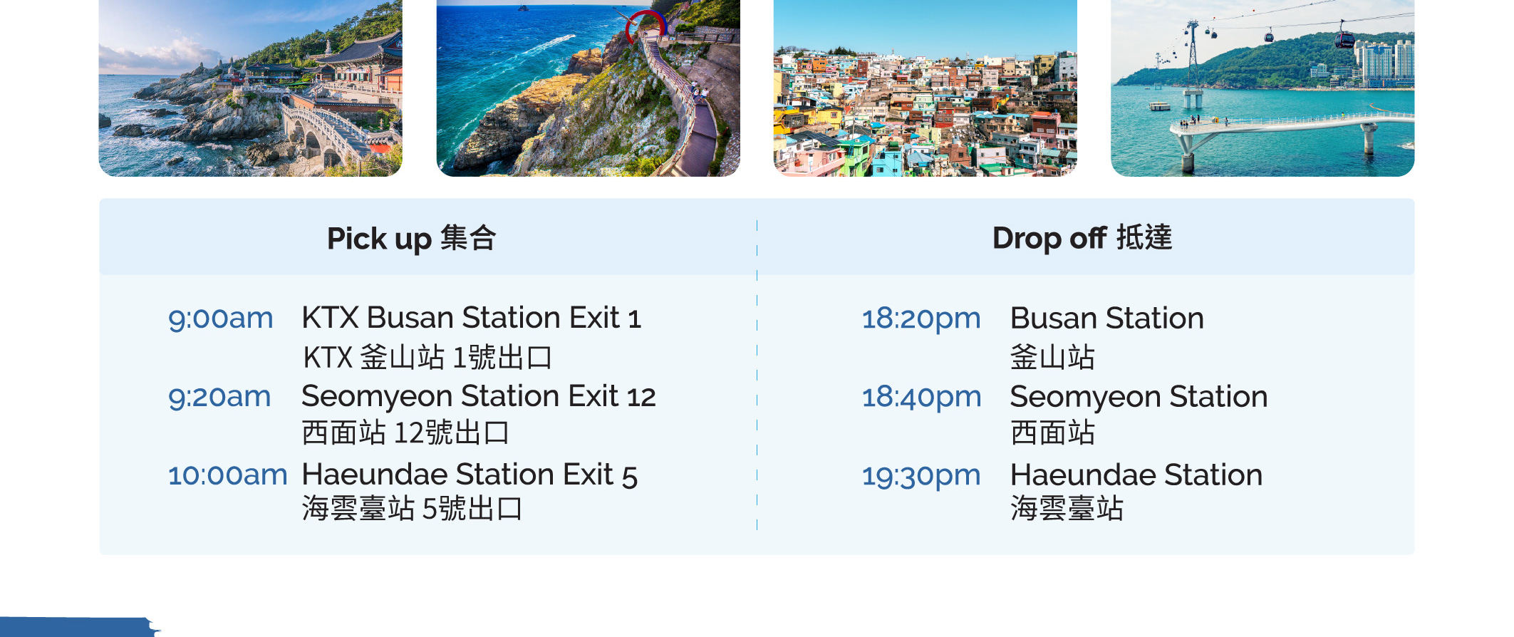 釜山城市觀光一日遊：海雲台海岸(膠囊)列車/ 遊艇體驗 / 甘川洞文化村/ 太宗台等