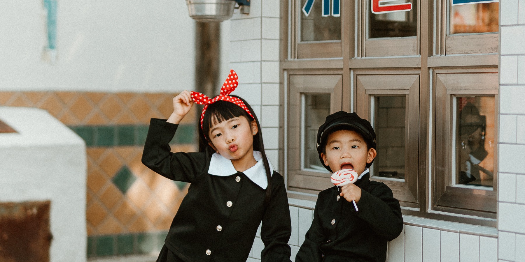 Korea Old School Uniform photoshoot