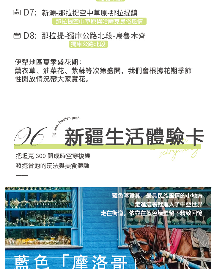新疆伊犁縱貫天山五月版8日（全程旅拍攝影+全程坦克300出行+賽里木湖+安集海大峽谷+喀拉峻+恰西+那拉提+喀贊其+S101國防公路)