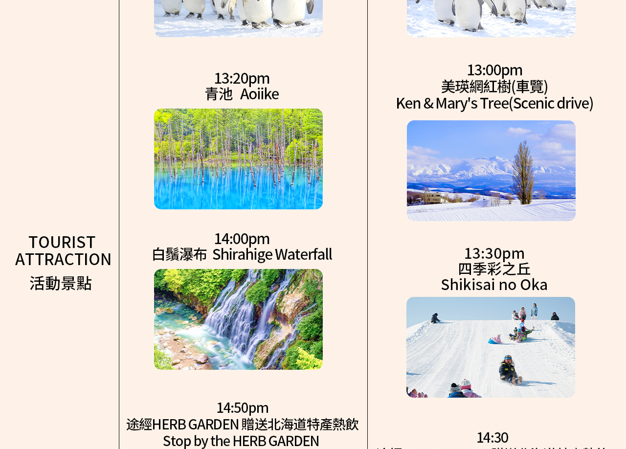 一圖看懂冬季與平日行程，還請您抽空仔細查看哦~