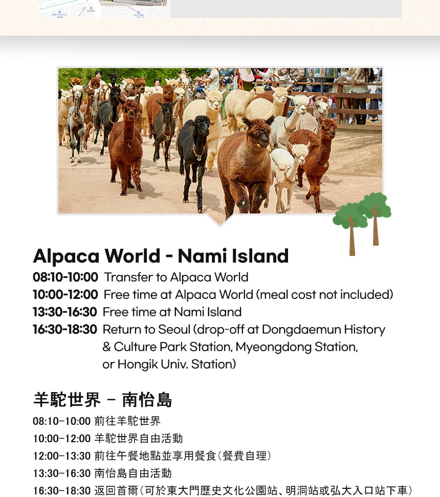 羊駝世界 & 南怡島 & 江村鐵路自行車 & 小法國村 & 樂高樂園
