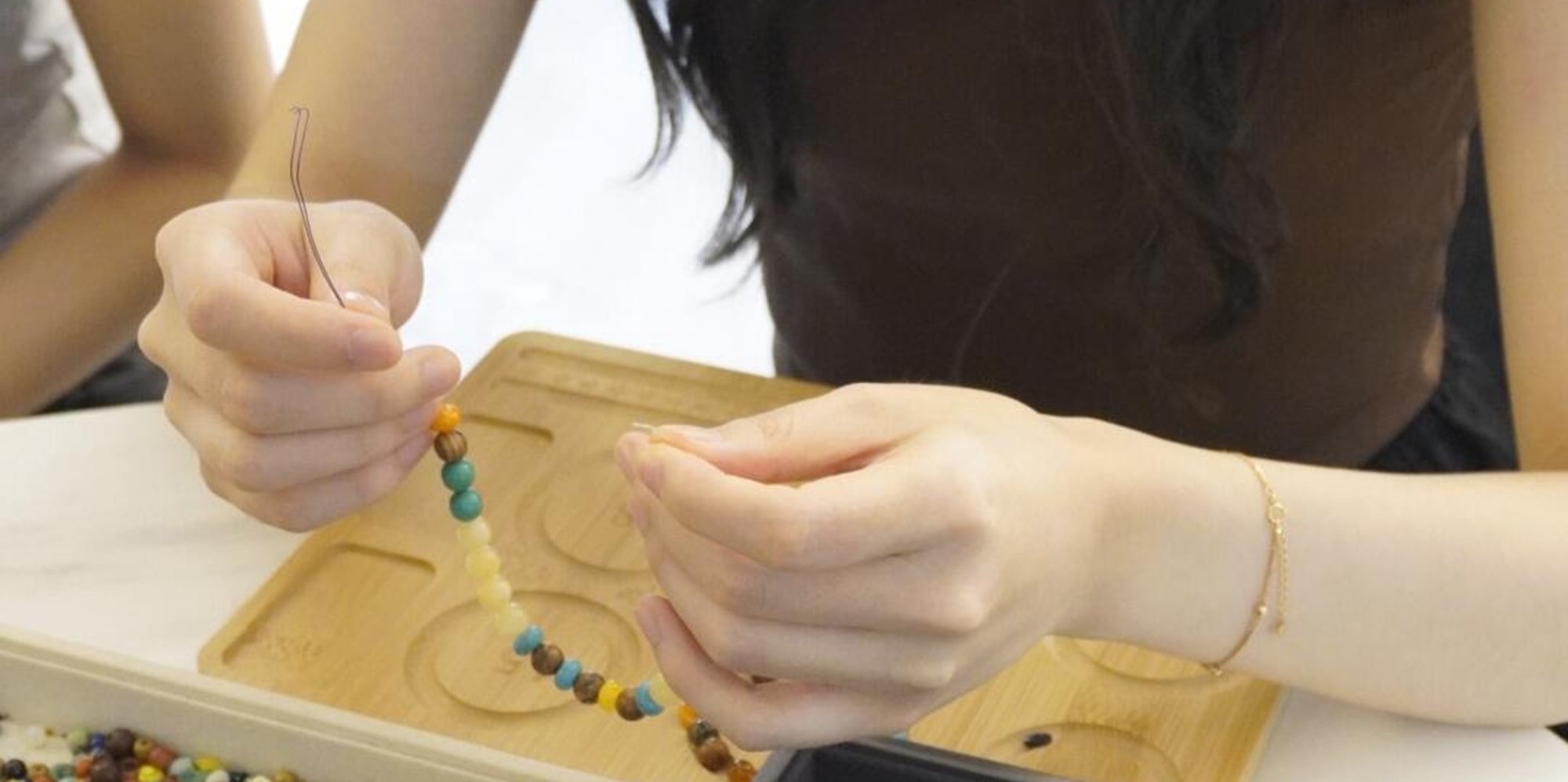 Make your own bracelets, using beautiful mountain woods and Zen pearls and jade to create a special blessing token and treasure your journey