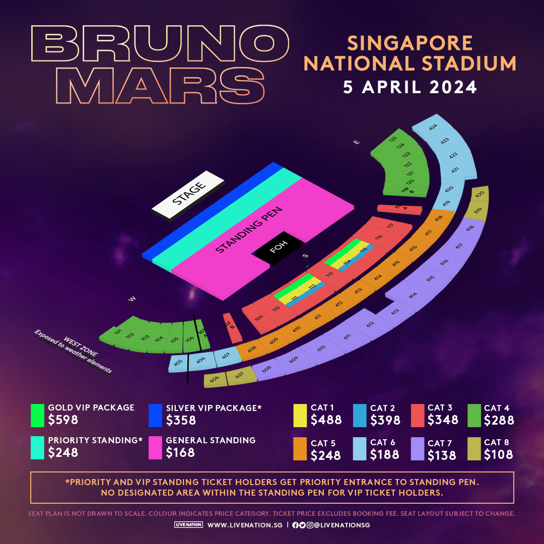 Bruno Mars Live In Singapore 2024 | National Stadium