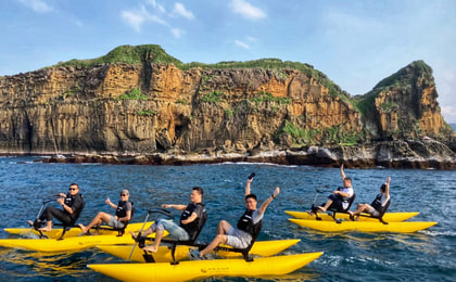เกีหลง｜ปาโตวจึ่ ว่างไห่เซี่ยง จักรยานน้ำ/SUP ยืนพาย (รอบพระอาทิตย์ขึ้น/รอบทั่วไป)