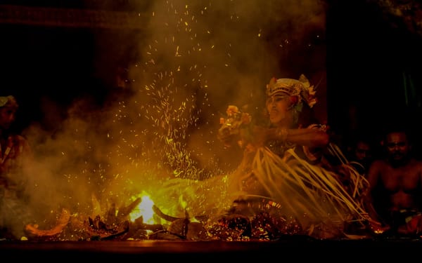 Bali Monkey Forest, Art Village, & Traditional Market Private Day Tour with Kecak Fire Dance Show