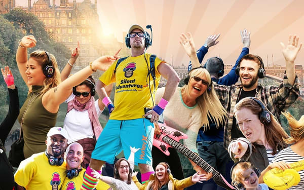 Silent disco adventure walking tour in Edinburgh
