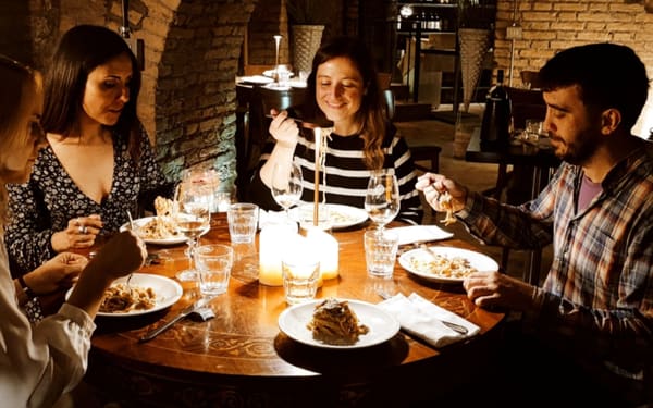 Candlelight wine tasting with dinner in ancient Roman cave