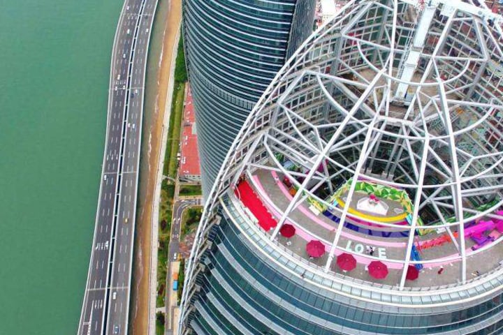 Xiamen: Tiket Shimao Straits Tower Sightseeing Hall 55F