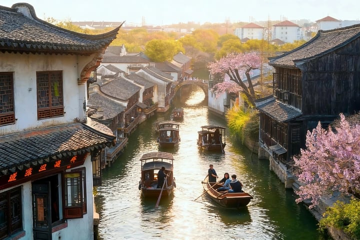 Wuzhen East and West Scenic Areas or Nanxun Ancient Town Day Tour