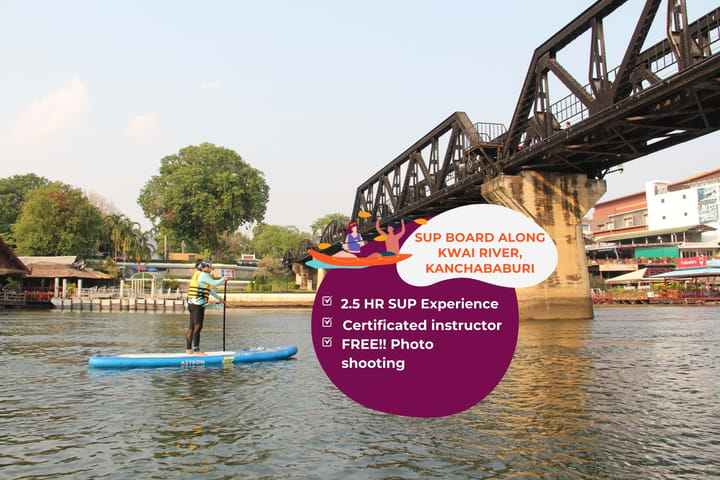 SUP Experience in Kwai River Kanchanaburi by Paddle More Thailand