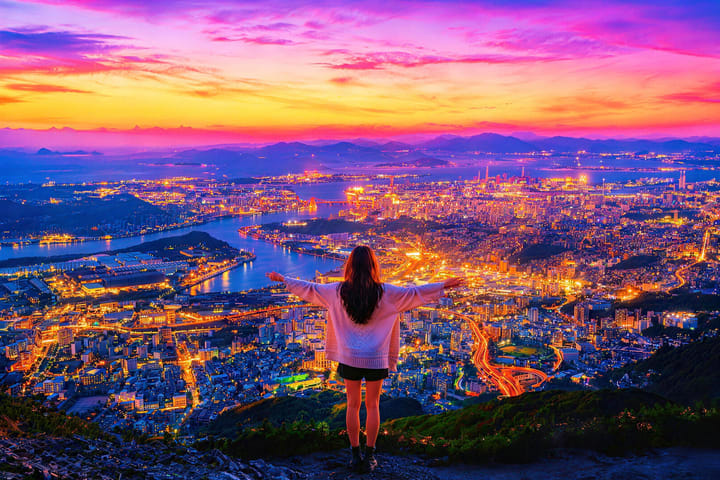 Tur Pemandangan Siang dan Malam Kitakyushu: Mojiko, Kastil Kokura, Outlet, dan Gunung Sarakura