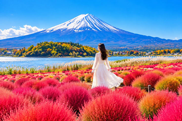 Tur Sehari Pemandangan Gunung Fuji: Taman Arakurayama Sengen, Toko Jam Hinokawa, Oshino Hakkai, Danau Kawaguchiko, Lawson, Danau Yamanakako memberi makan angsa (berangkat dari Tokyo/Shinjuku)