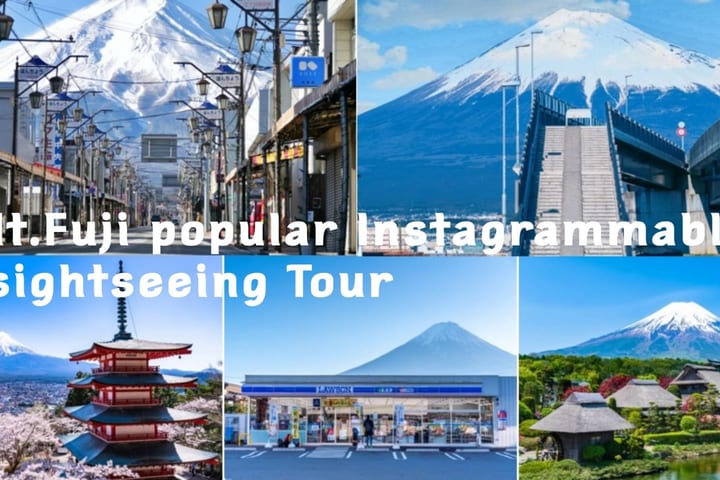 Tur sehari ke 5 Tempat Wajib Dikunjungi di Gunung Fuji: Jembatan Impian Gunung Fuji & Lawson Convenience Store & Taman Arakurayama Sengen & Jalan Perbelanjaan Honcho & Oshino Hakkai (Pemandu Wisata berbahasa Mandarin atau Inggris, Keberangkatan dari Shinj