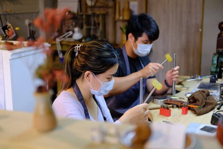 花莲：后山金工房 - 一日银匠银戒体验