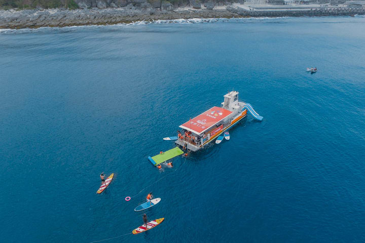 Pingtung: Xiaoliuqiu Explore Lamei Ocean Paradise Party | Glass Bottom Boat Semi-Submarine Cruise & SUP Experience & Sea Magic Carpet & Sea Slide