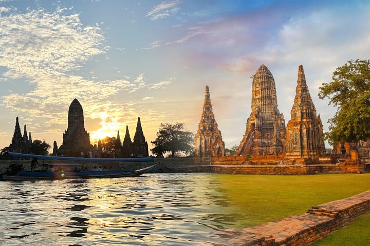 Tur Setengah Hari Situs UNESCO Ayutthaya Bangkok dengan Perahu
