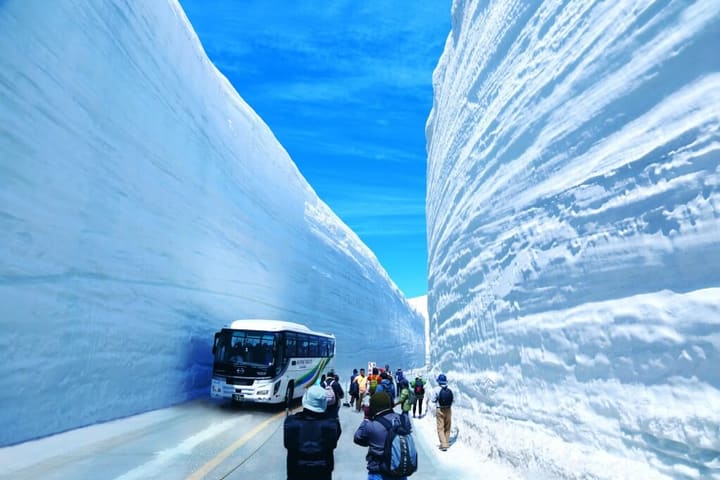 长野雪壁立山黑部阿尔卑斯山脉路线一日游