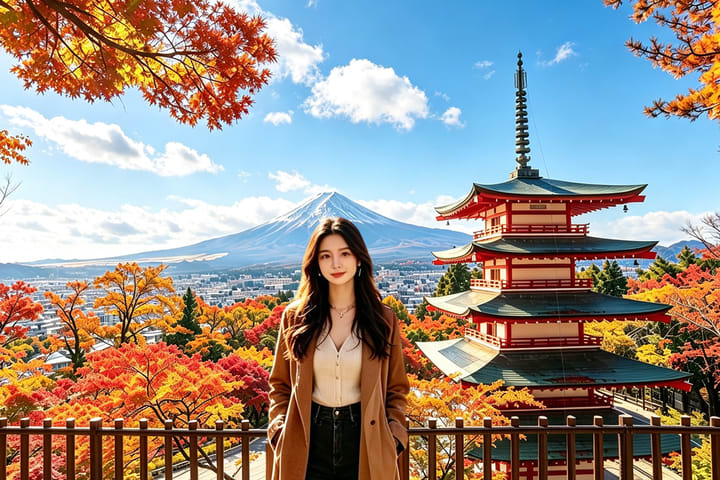 【富士山网红景点打卡一日游含午餐选项】新倉山公园&日川时计店&忍野八海&罗森便利店&河口湖经典富士山一日游（东京出发）