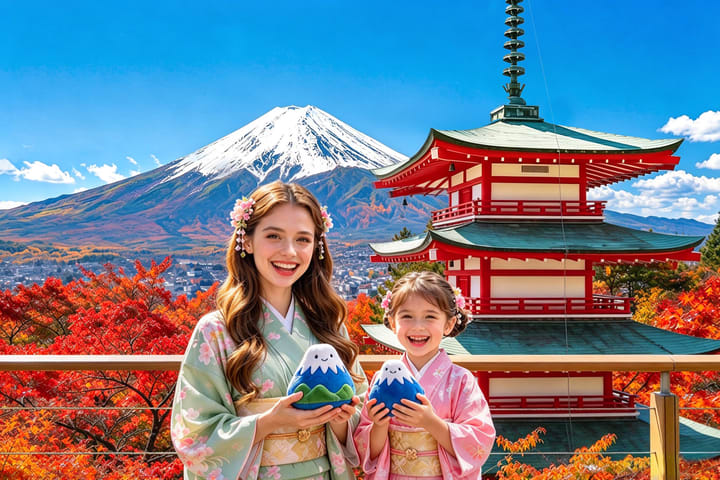 【富士山壮丽美景探秘一日游】新仓山公园&河口湖大石公园&忍野八海&INS网红罗森&日川时计店（东京出发）