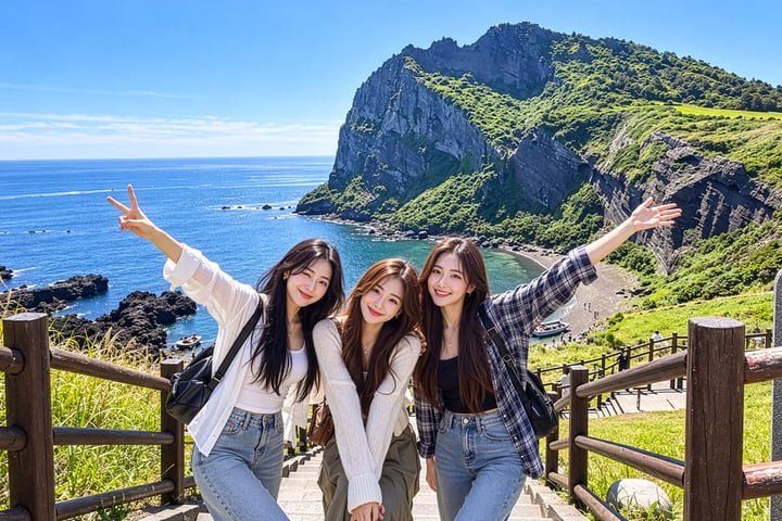 Tur Jeju Timur dengan Pertunjukan Haenyeo & Gua Lava & Pemandangan Pesisir
