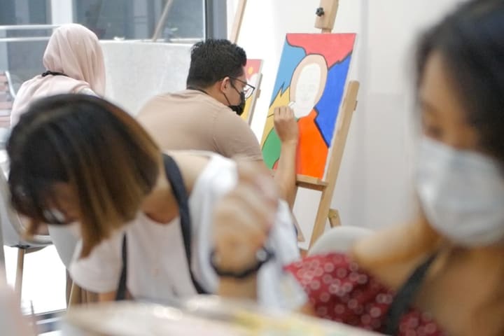 Jamming Canvas atau Tote Bag Art Glow in the Dark