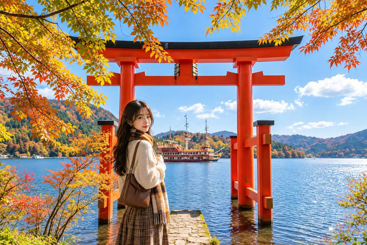 Tur Sehari Penuh Gunung Fuji & Hakone Enam Pemandangan Indah dengan Air, Darat, dan Udara [Semua Termasuk] | Gerbang Torii Air Danau Ashi & Kuil Hakone & Kapal Bajak Laut & Owakudani & Danau Yamanaka & Oshino Hakkai